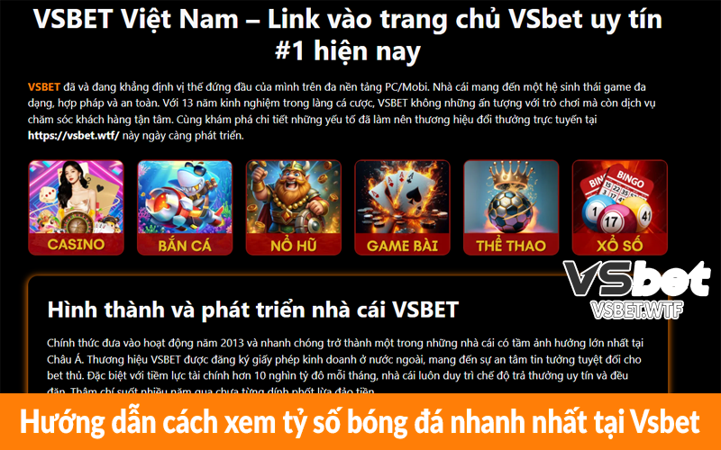 Hướng dẫn cách xem tỷ số bóng đá nhanh nhất tại Vsbet Hướng dẫn cách xem tỷ số bóng đá nhanh nhất tại Vsbet