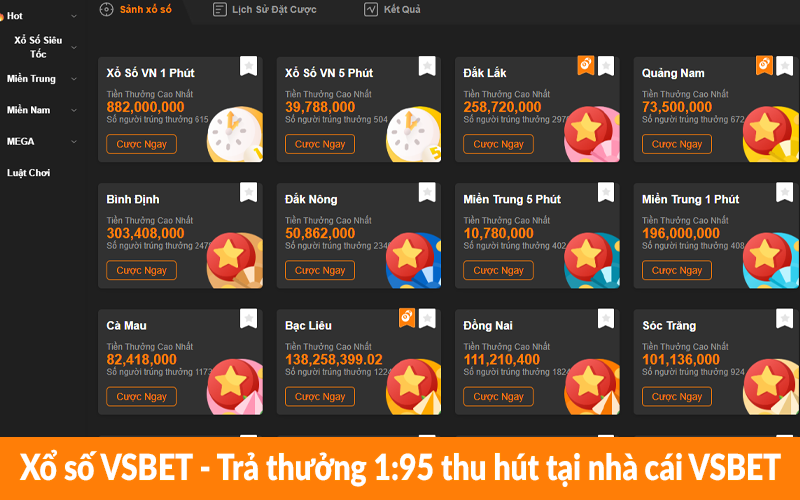 Xổ số VSBET – Trả thưởng 1:95 thu hút tại nhà cái VSBET Xổ số VSBET - Trả thưởng 1:95 thu hút tại nhà cái VSBET